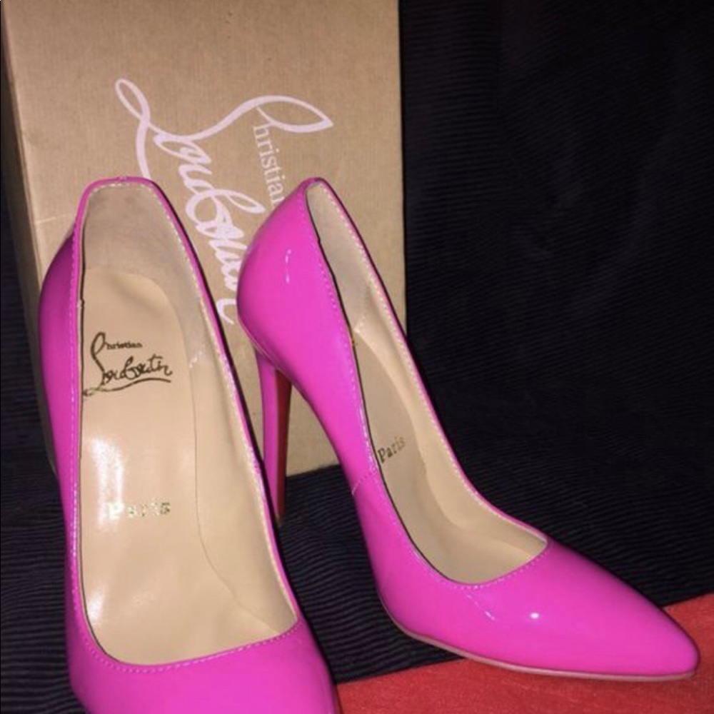 Pink Christian Louboutin heels Red bottoms